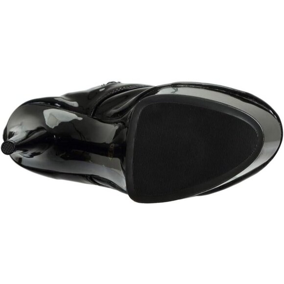 SheSole Women's Patent Leather Thigh High Heel Boots | Platform Zip Lace Up - Picture 4 of 9